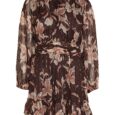 Petite Brown Floral Print Ruched Mini Dress, UK 10/EUR 36