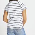 White ‘RR’ Stripe Short Sleeve T-Shirt , UK 14/ EUR 40